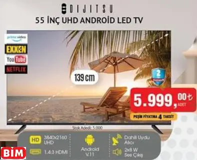 DİJİTSU 55 İNÇ UHD ANDROİD LED TV